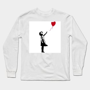 Banksy Girl with Red Heart Balloon Long Sleeve T-Shirt